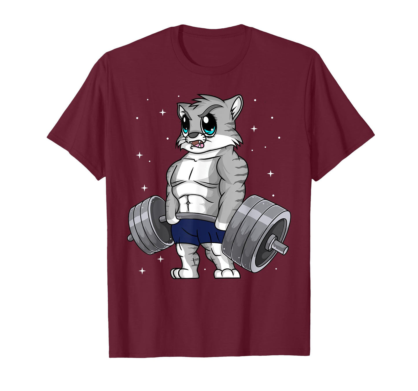 Cat Weightlifting Fitness Workout Women Men T-Shirt