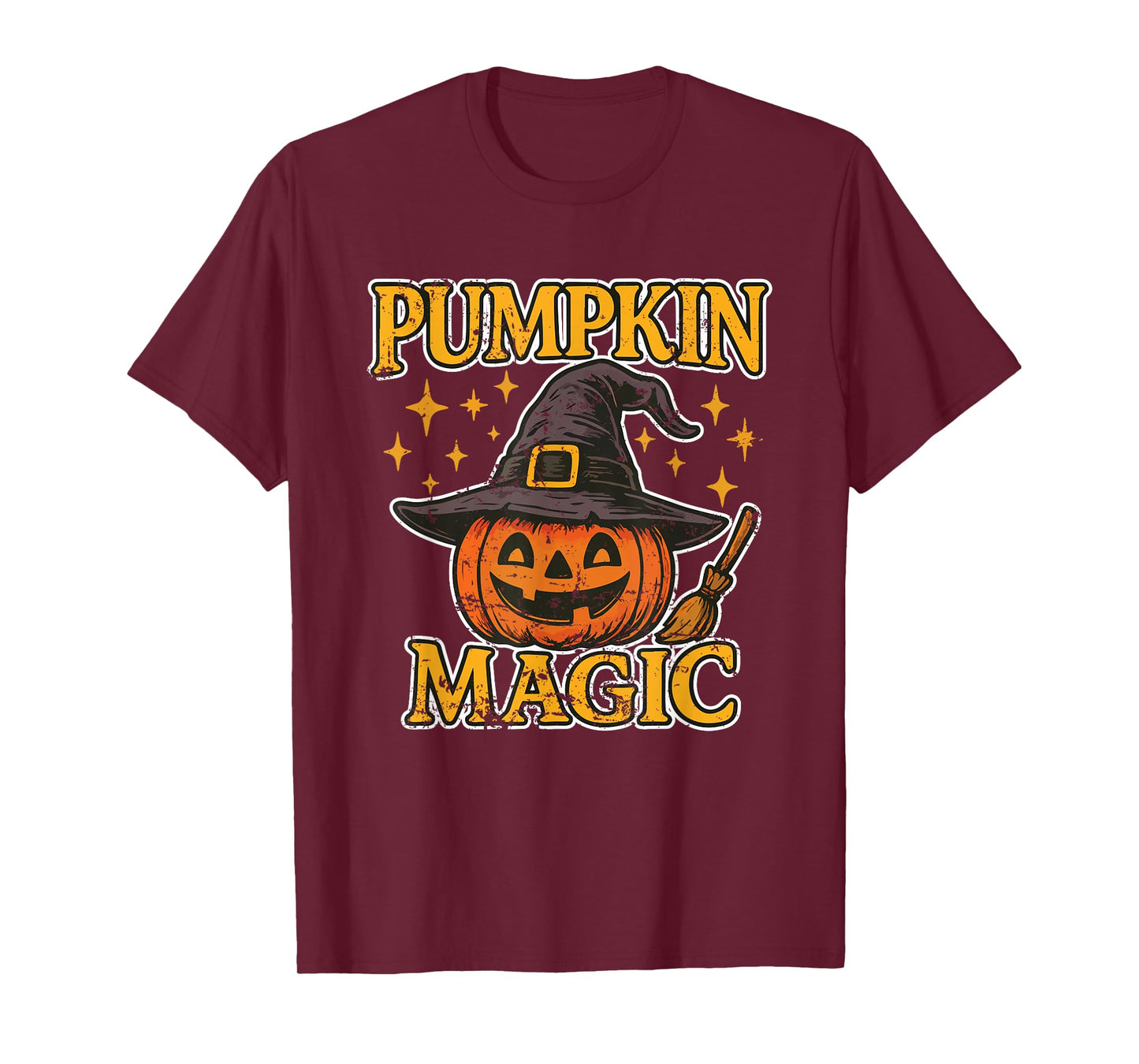 Pumpkin Magic Witch Hat Broom T-Shirt