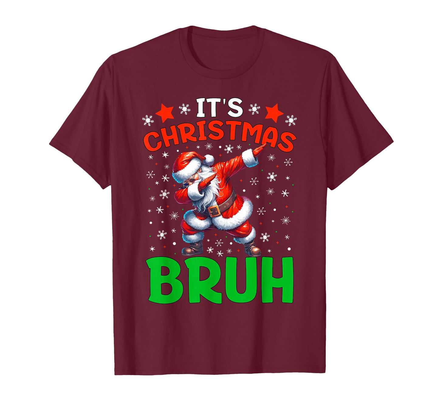 Funny Bruh Christmas Boys Kids Dabbing Santa Claus Xmas T-Shirt