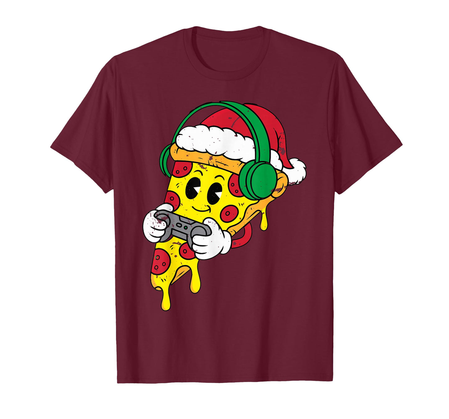Christmas Gamer Pizza Video Gaming Men Boys Kids Teen Youth T-Shirt