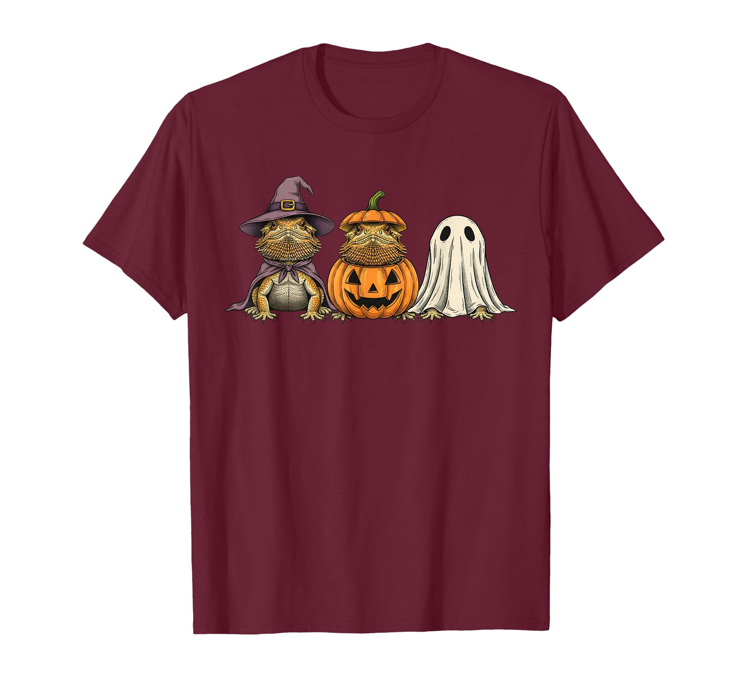 Spooky Ghost Bearded Dragon Lover Pumpkin Halloween T-Shirt