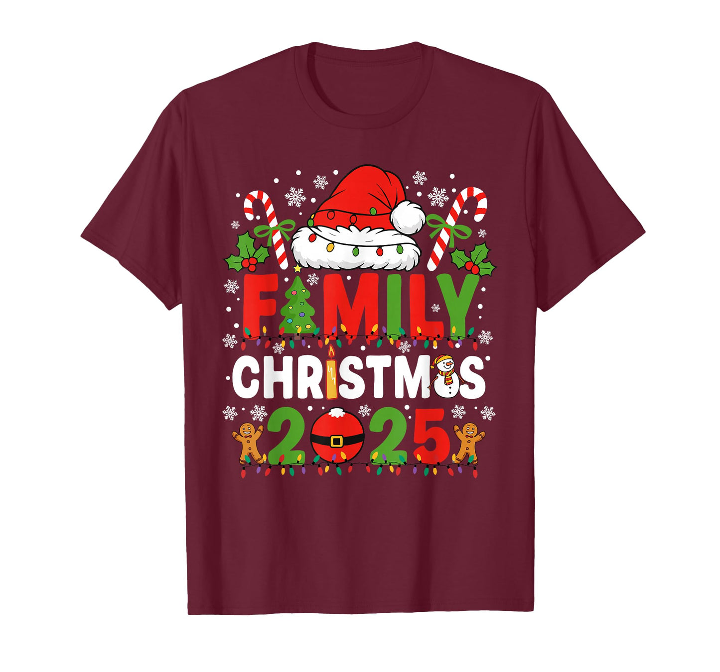 Family Christmas 2025 Matching Squad Santa Elf Funny Xmas T-Shirt