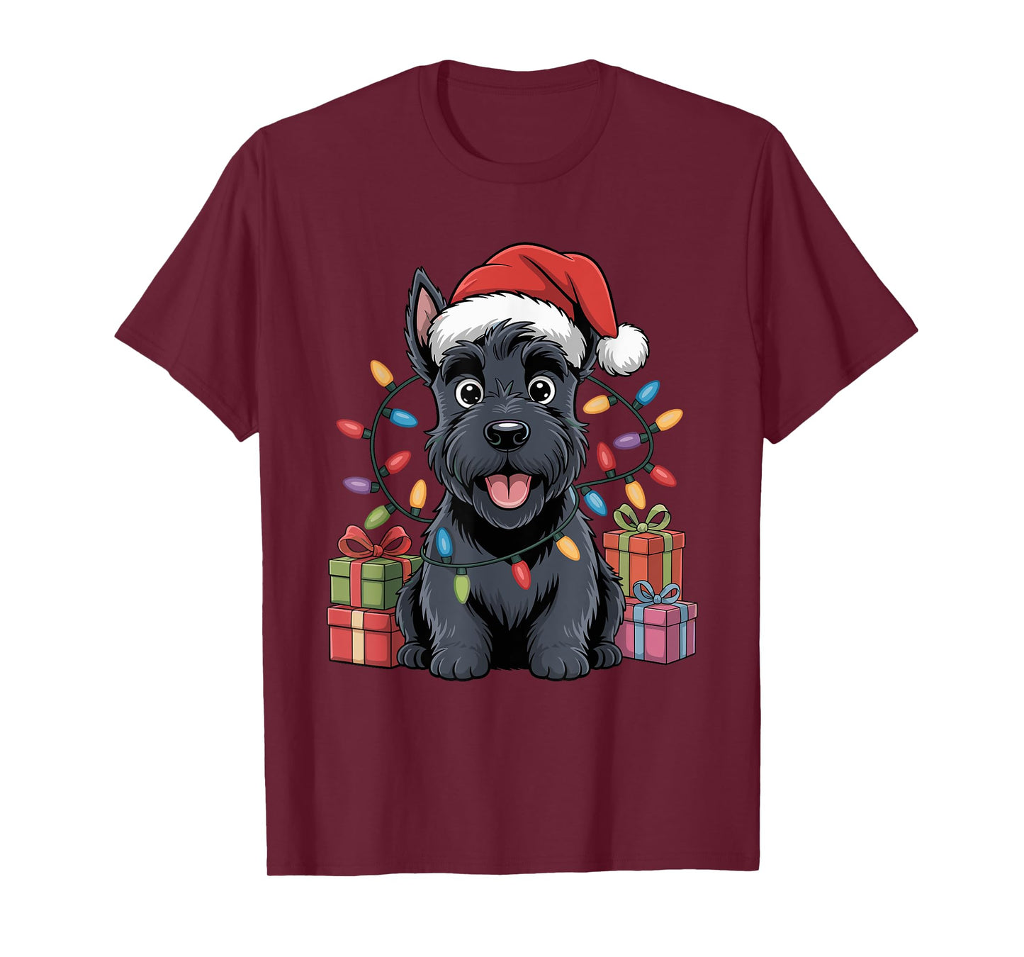Cute Scottish Terrier Christmas Funny Dog Lover Holiday T-Shirt