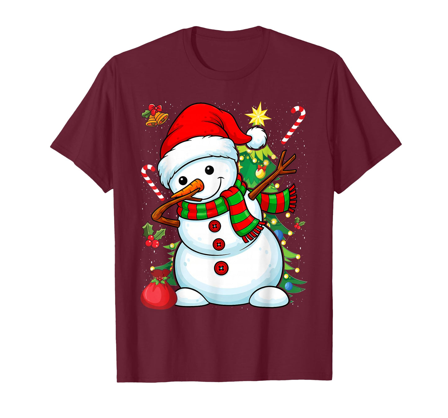 Dabbing Snowman Santa Christmas Boys Men Funny Xmas Hat Dab T-Shirt