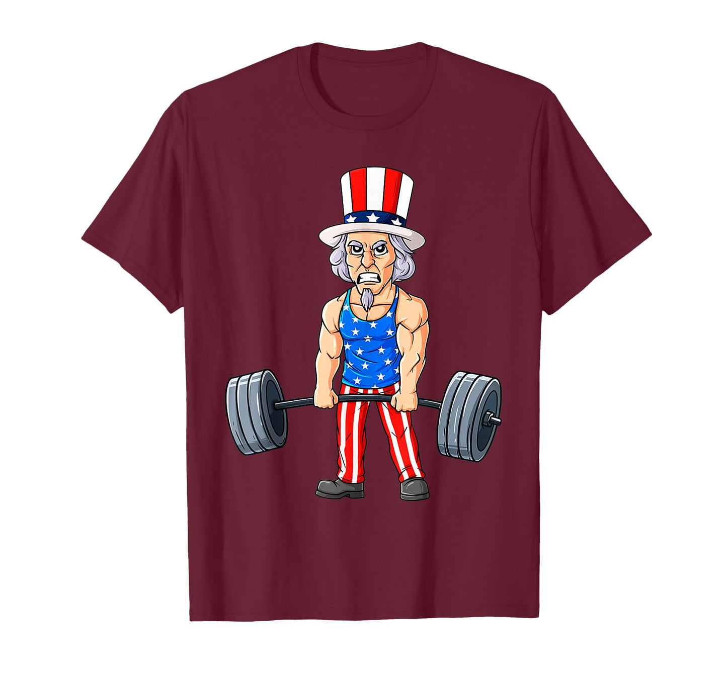 4th Of July Uncle Sam Weightlifting Funny Deadlift Fitness T-Shirt