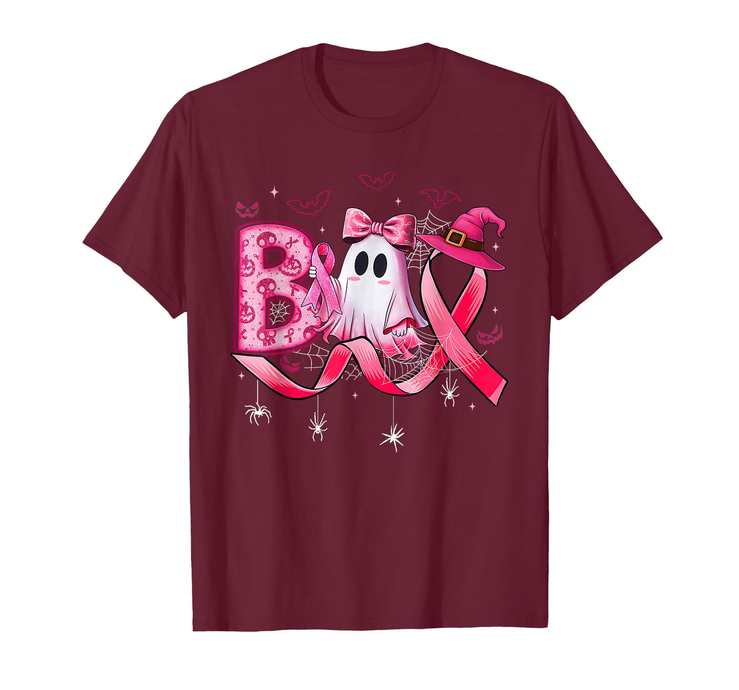 Boo Scare Away Breast Cancer Pink Ribbon T-Shirt