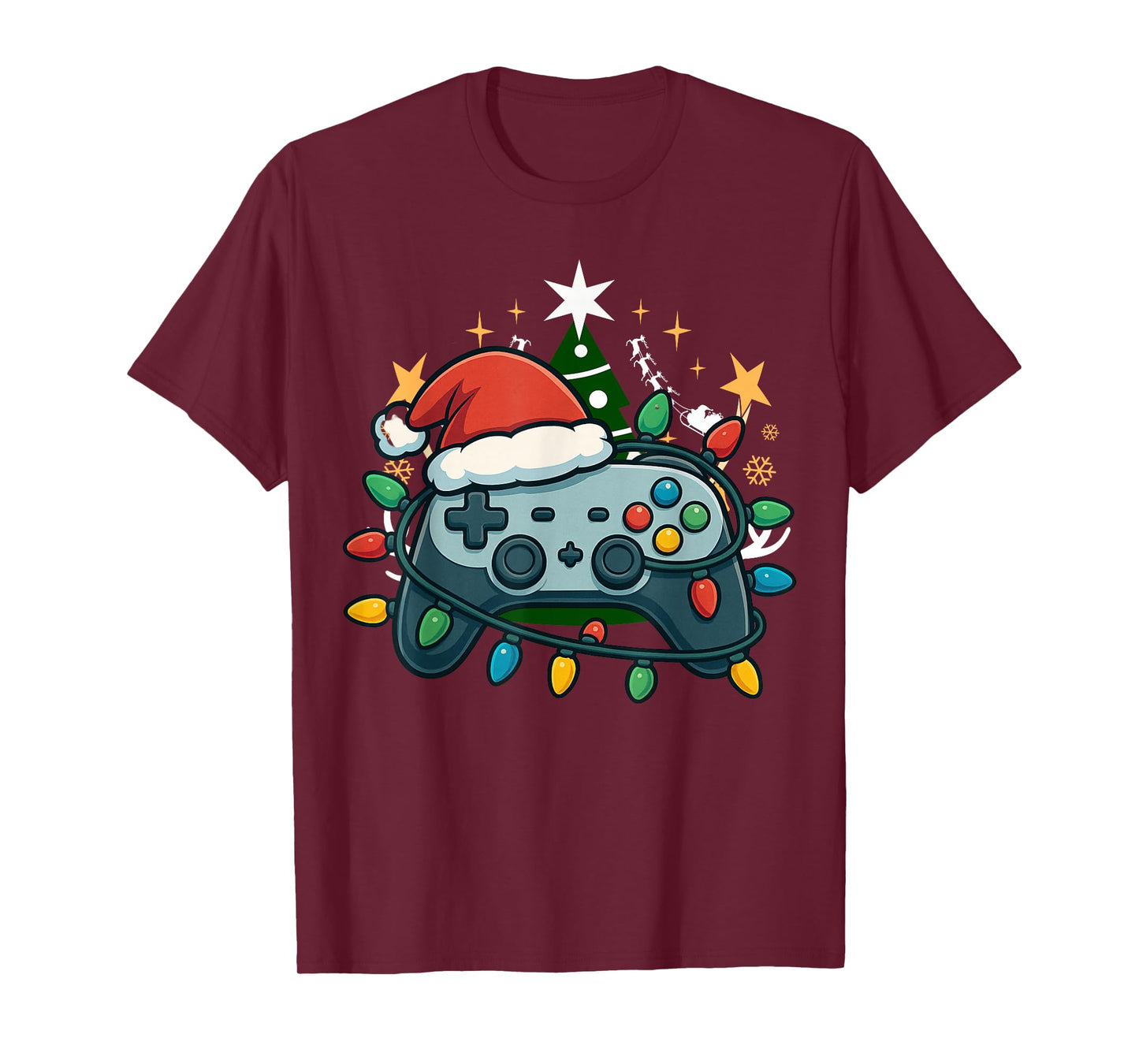 Festive Game Controller Holiday Video Gamer Xmas T-Shirt