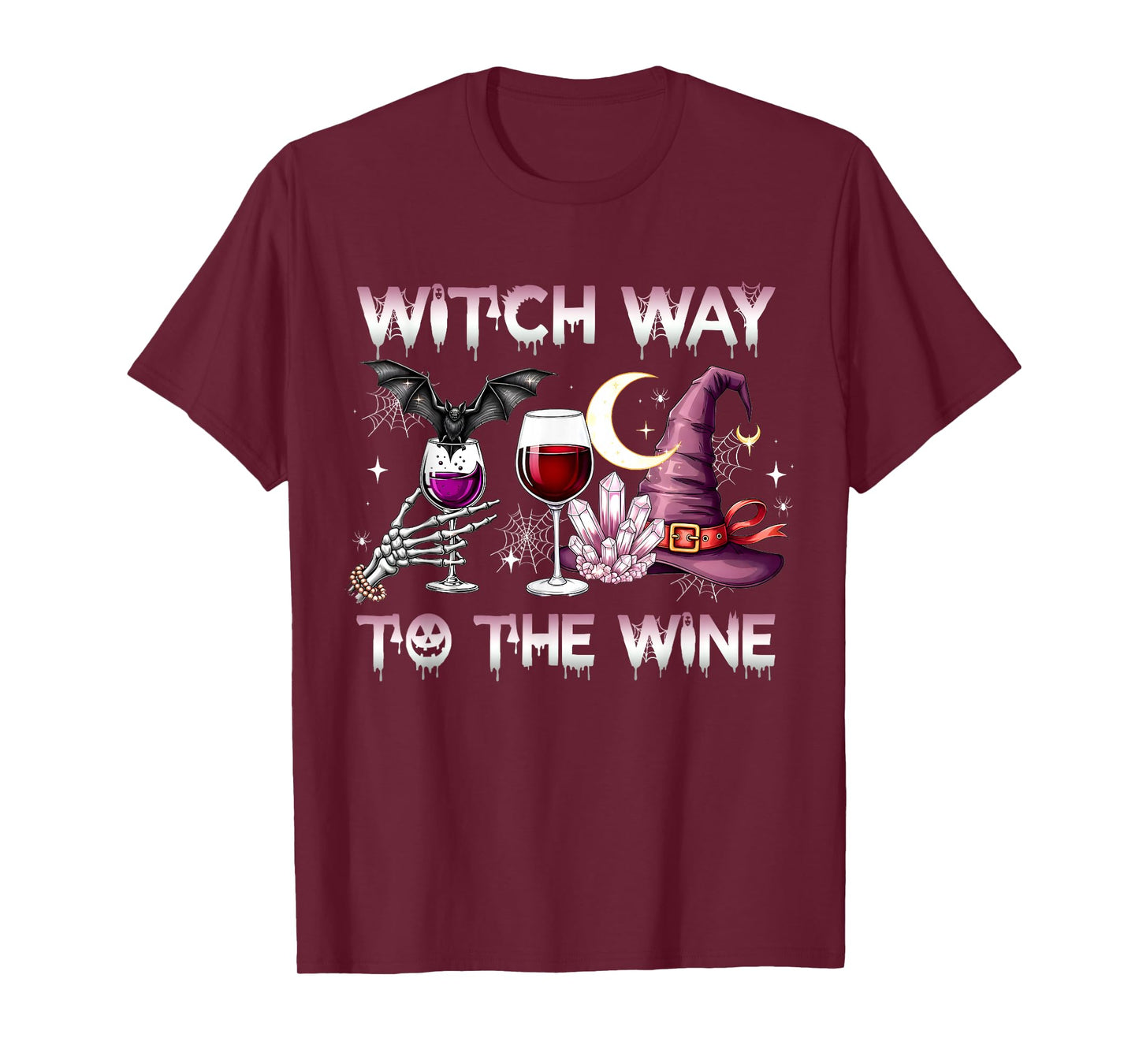 Witch Way to The Wine Funny Halloween Wine Lover T-Shirt