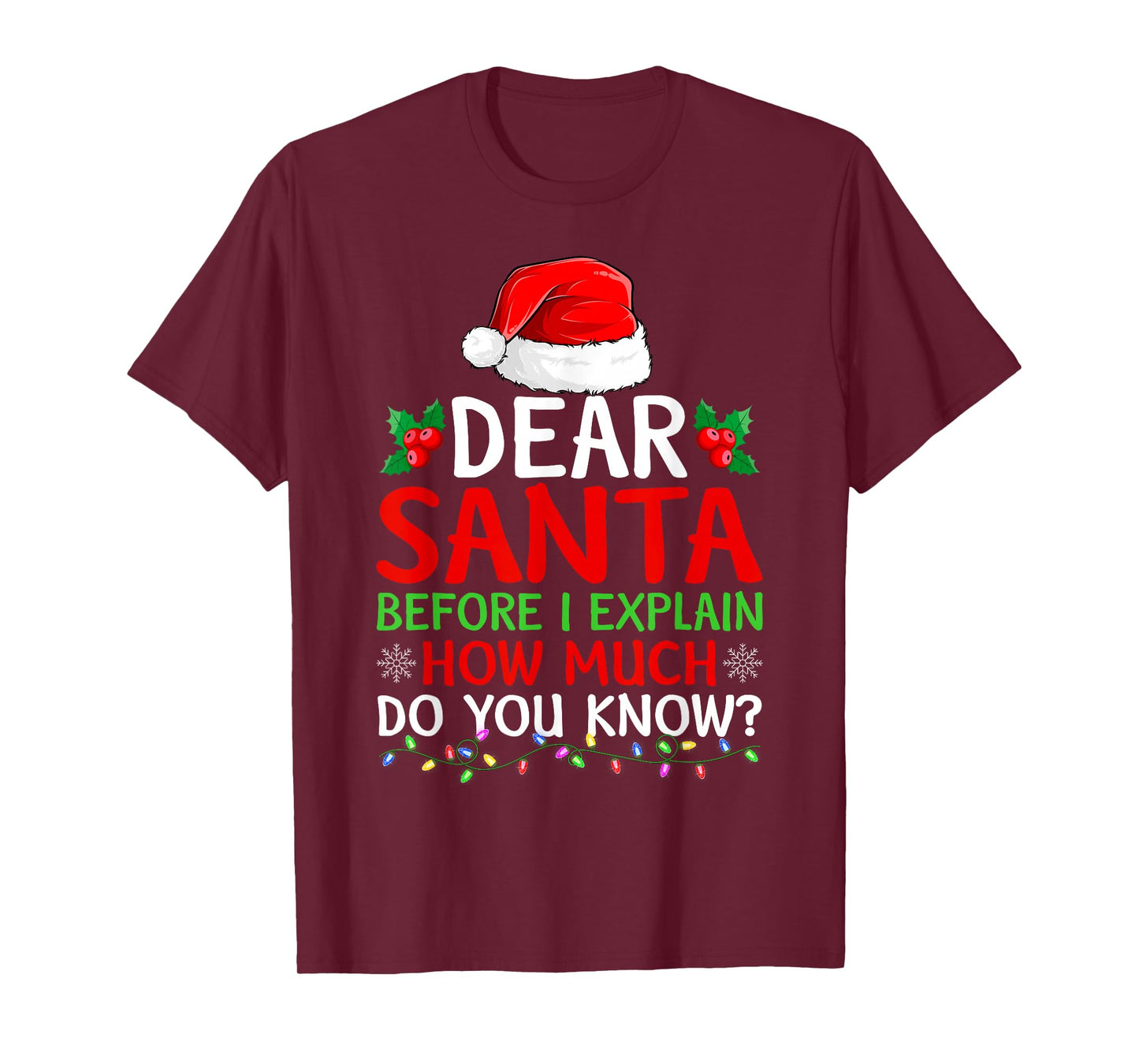 Dear Santa Before I Explain How Much Do You Know Christmas T-Shirt