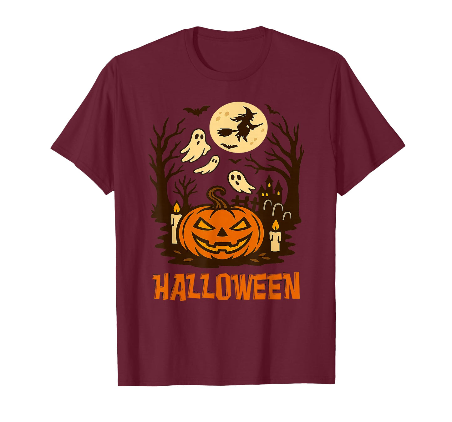 Funny Scary Halloween Party Pumpkin Men Women Kids T-Shirt
