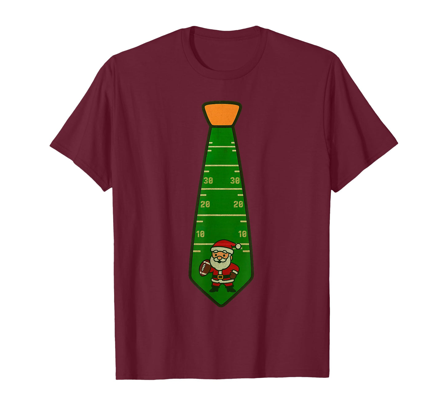 Santa Claus Playing American Football Xmas Holiday Christmas T-Shirt