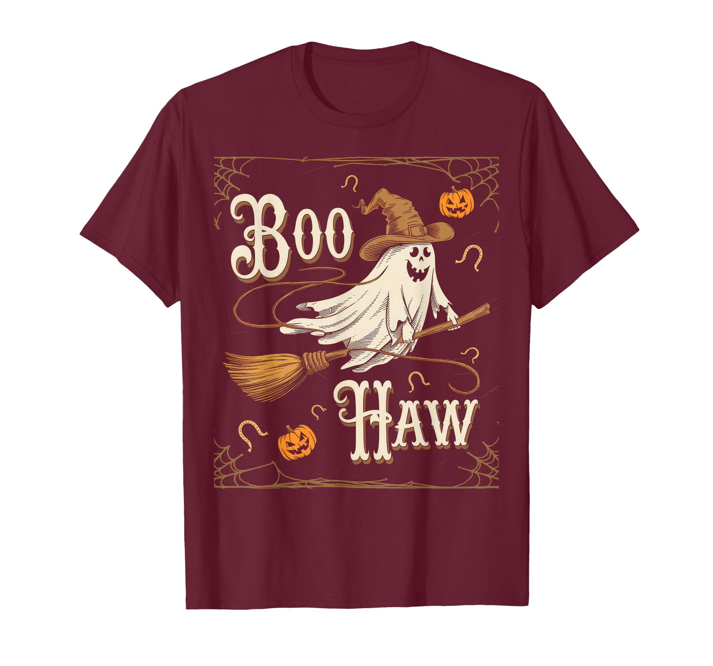 Halloween Costume Boo Haw Witch Skeleton Scary Rodeo Western T-Shirt