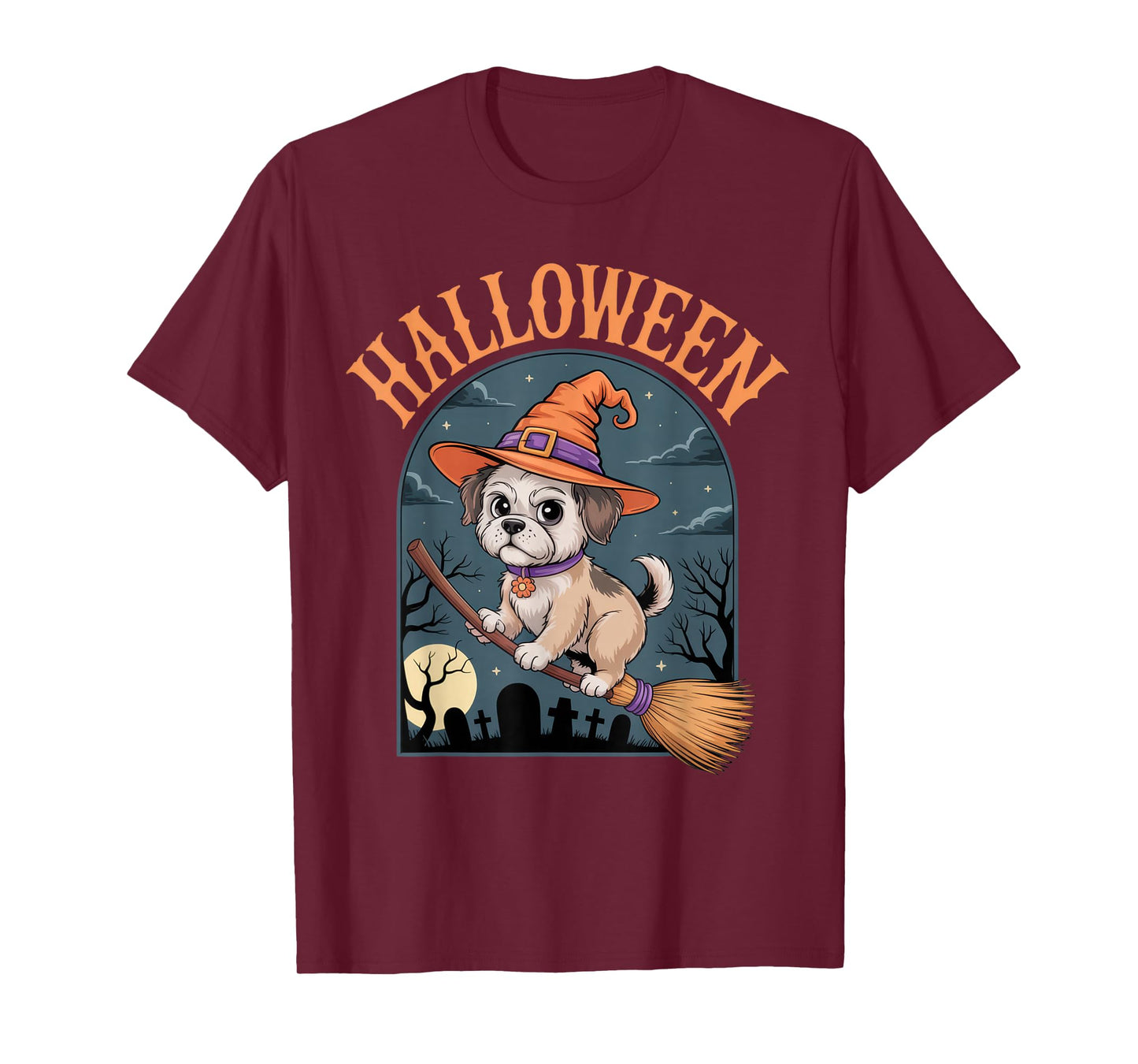 Halloween Dog Lovers Witchy Canine Fun Autumn Celebration T-Shirt