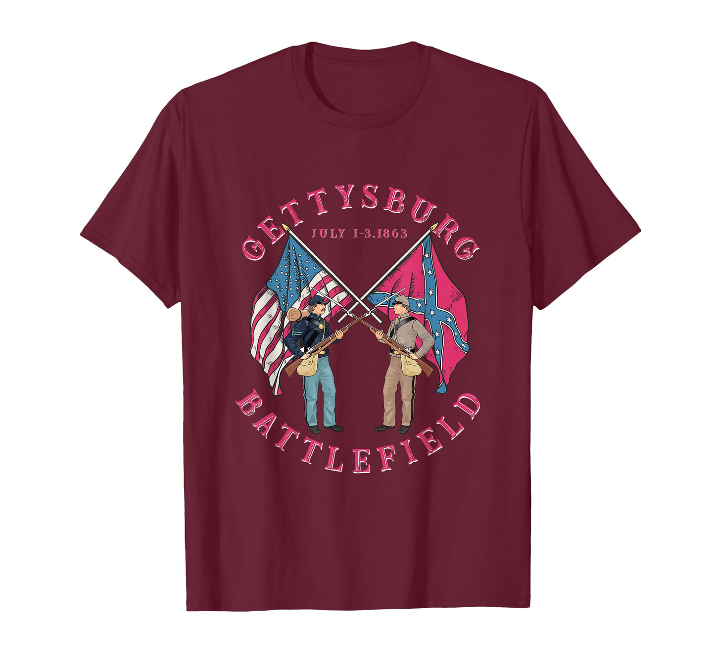Vintage Gettysburg Battlefield American History T-Shirt