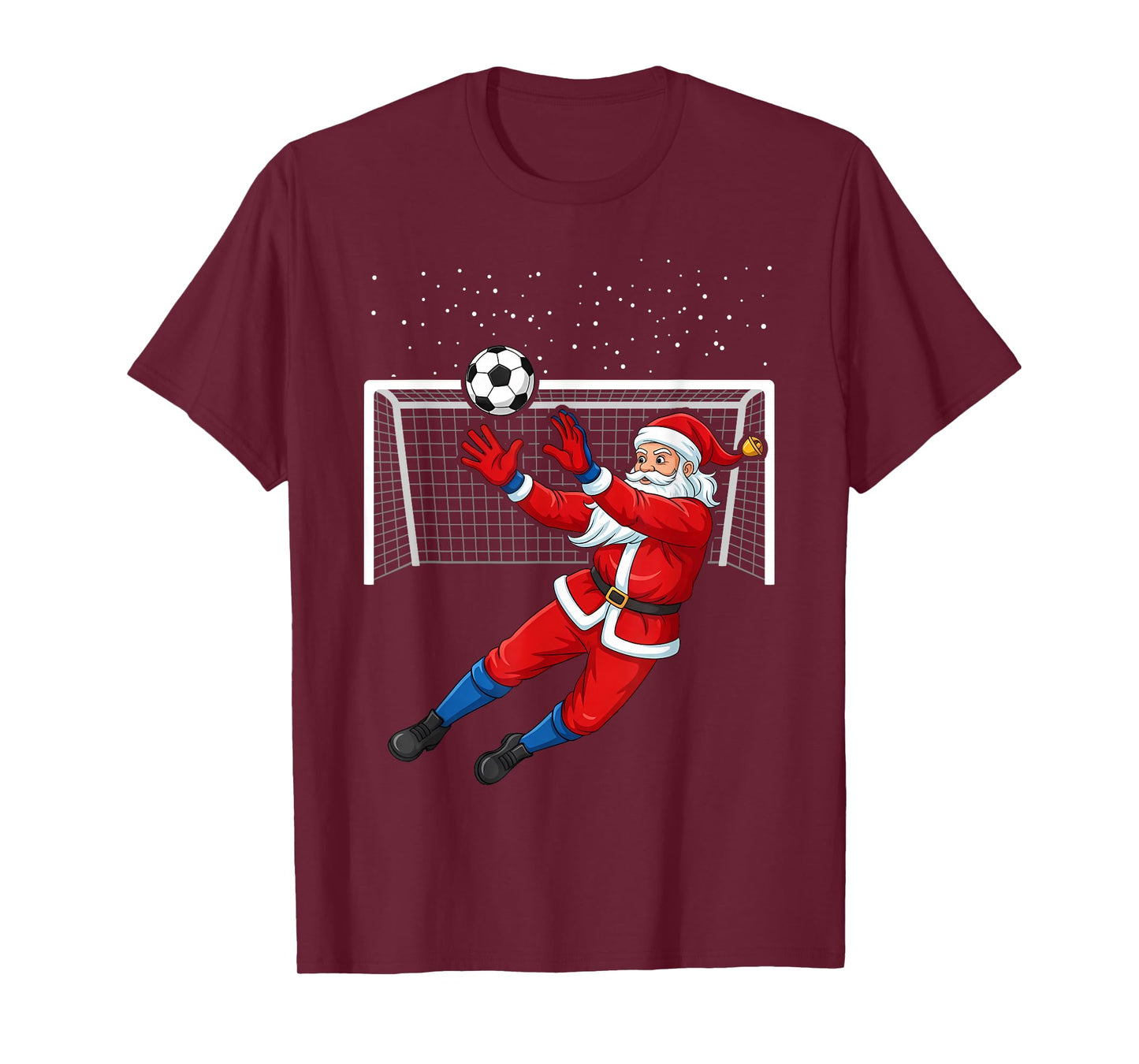 Soccer Goalie Santa Claus Christmas Sports Kids Boys Youth T-Shirt
