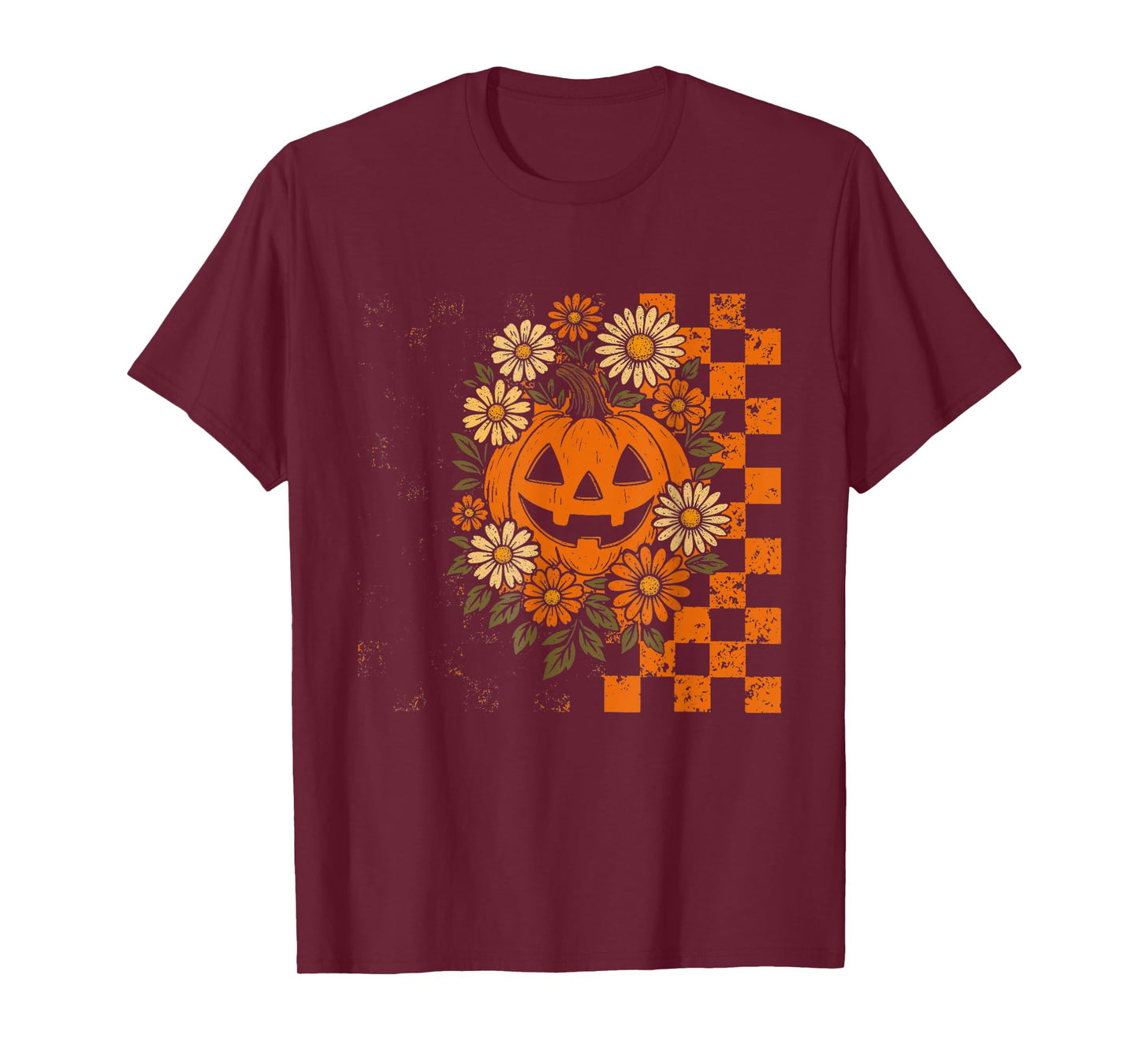 Halloween Shirt Floral Ghost Halloween Costume Girls Women T-Shirt