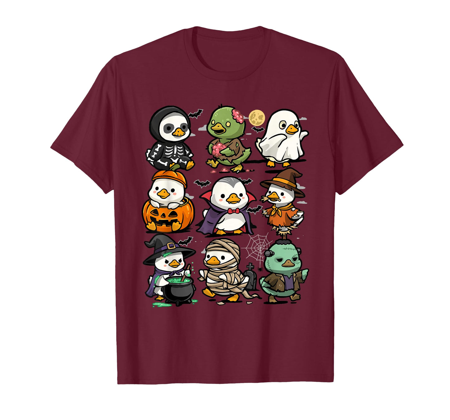 Halloween Ducks Funny Spooky Duck Ghost Vampire Creepy T-Shirt