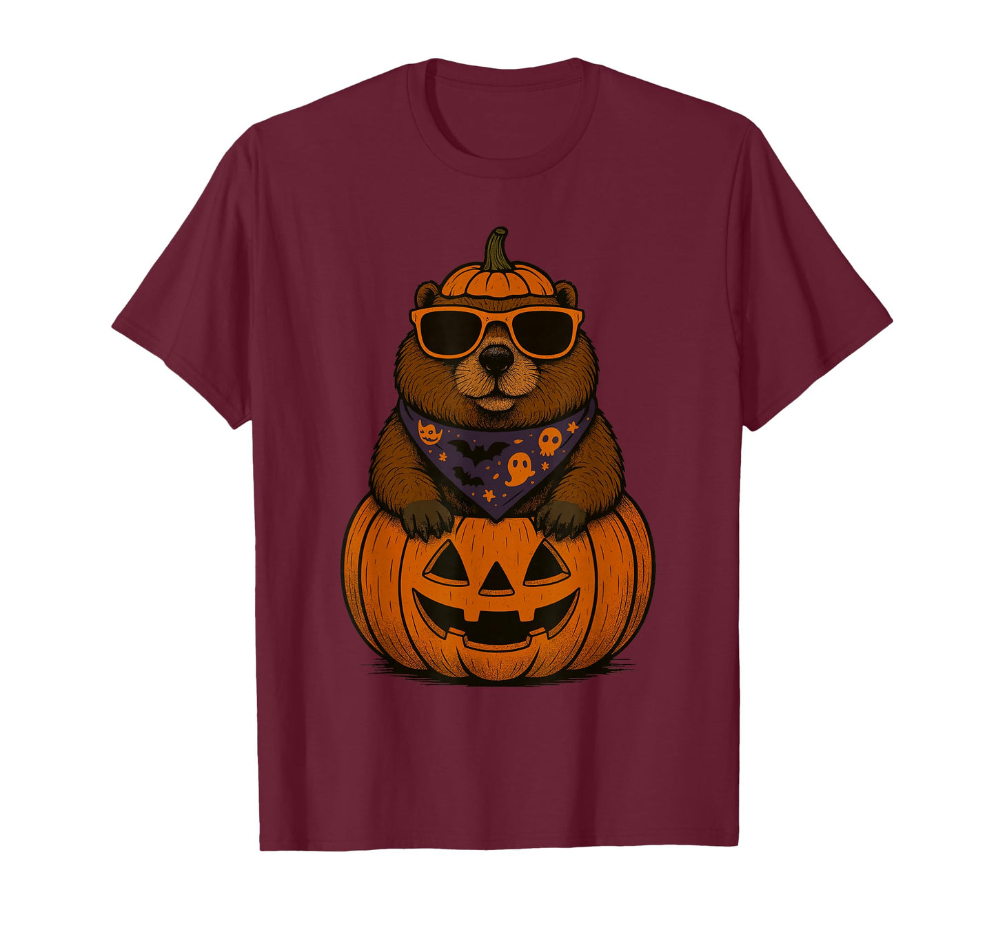 Spooky Groundhog Pumpkin Halloween T-Shirt