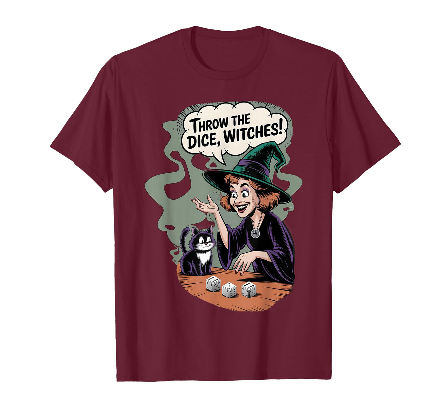 Throw The Dice Witches for Women Bunco Halloween Party T-Shirt