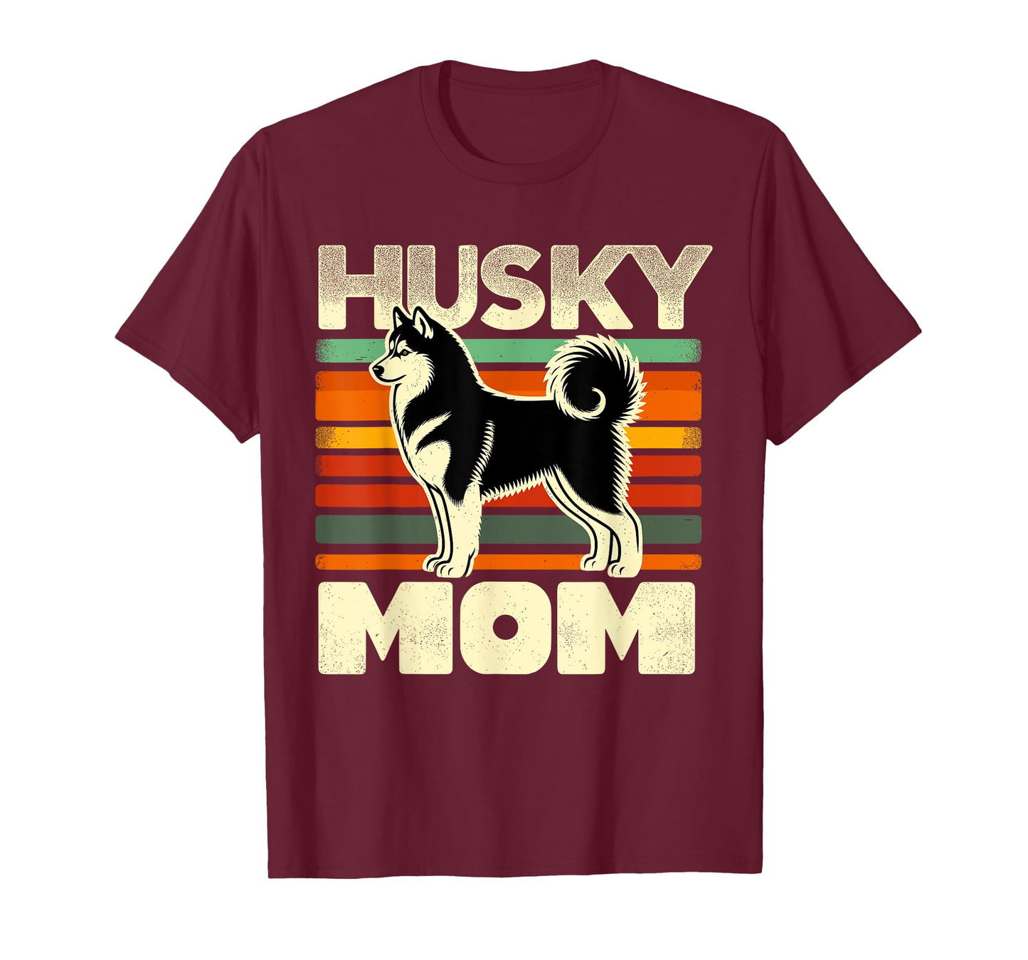 Retro Husky Mom Dog Mother Pet Siberian Huskies Mama T-Shirt