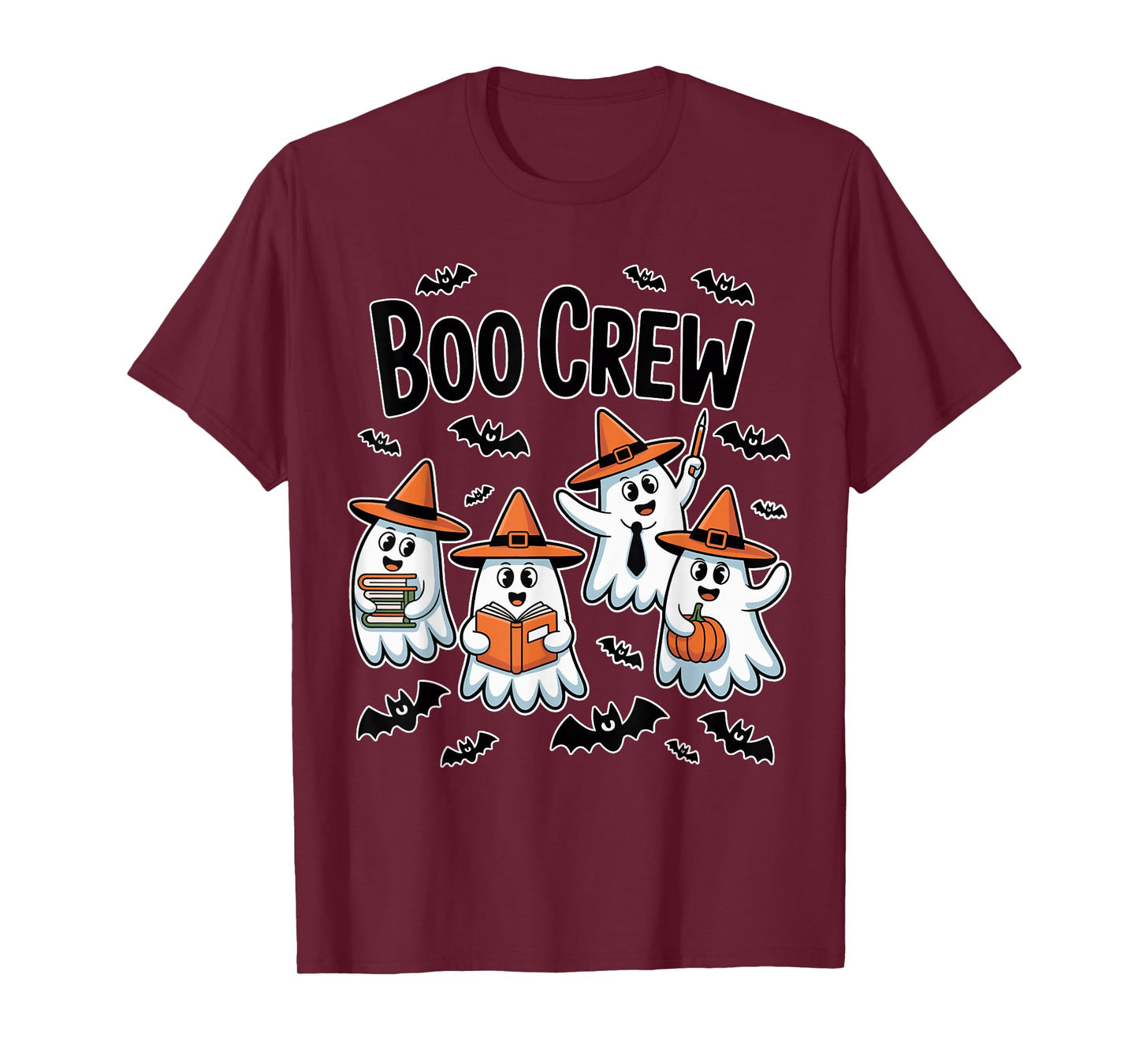 Boo Crew Autumn Halloween Learning School Squad Spooky Funny T-Shirt