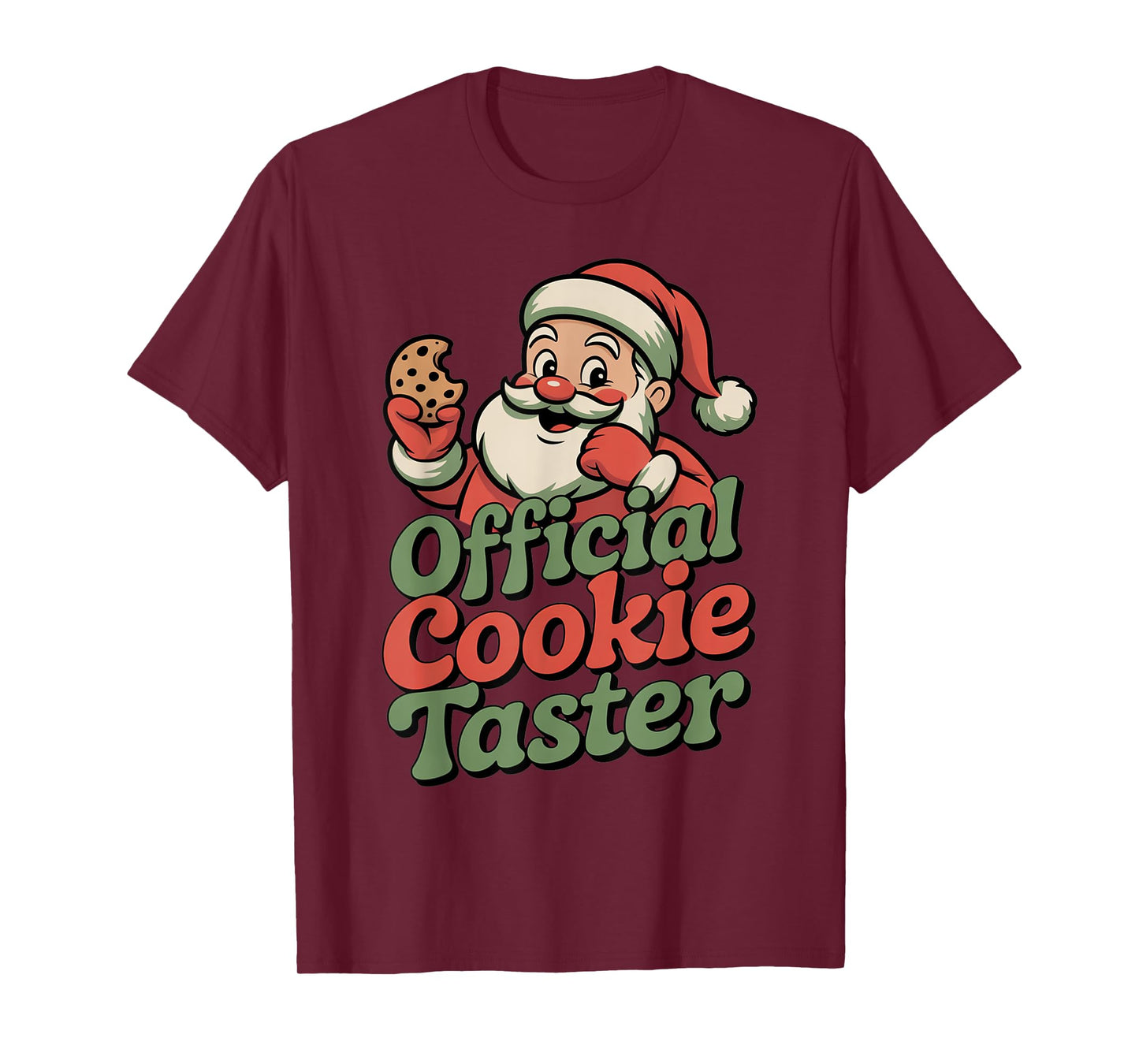 Official Cookie Taster Funny Vintage Santa Christmas T-Shirt