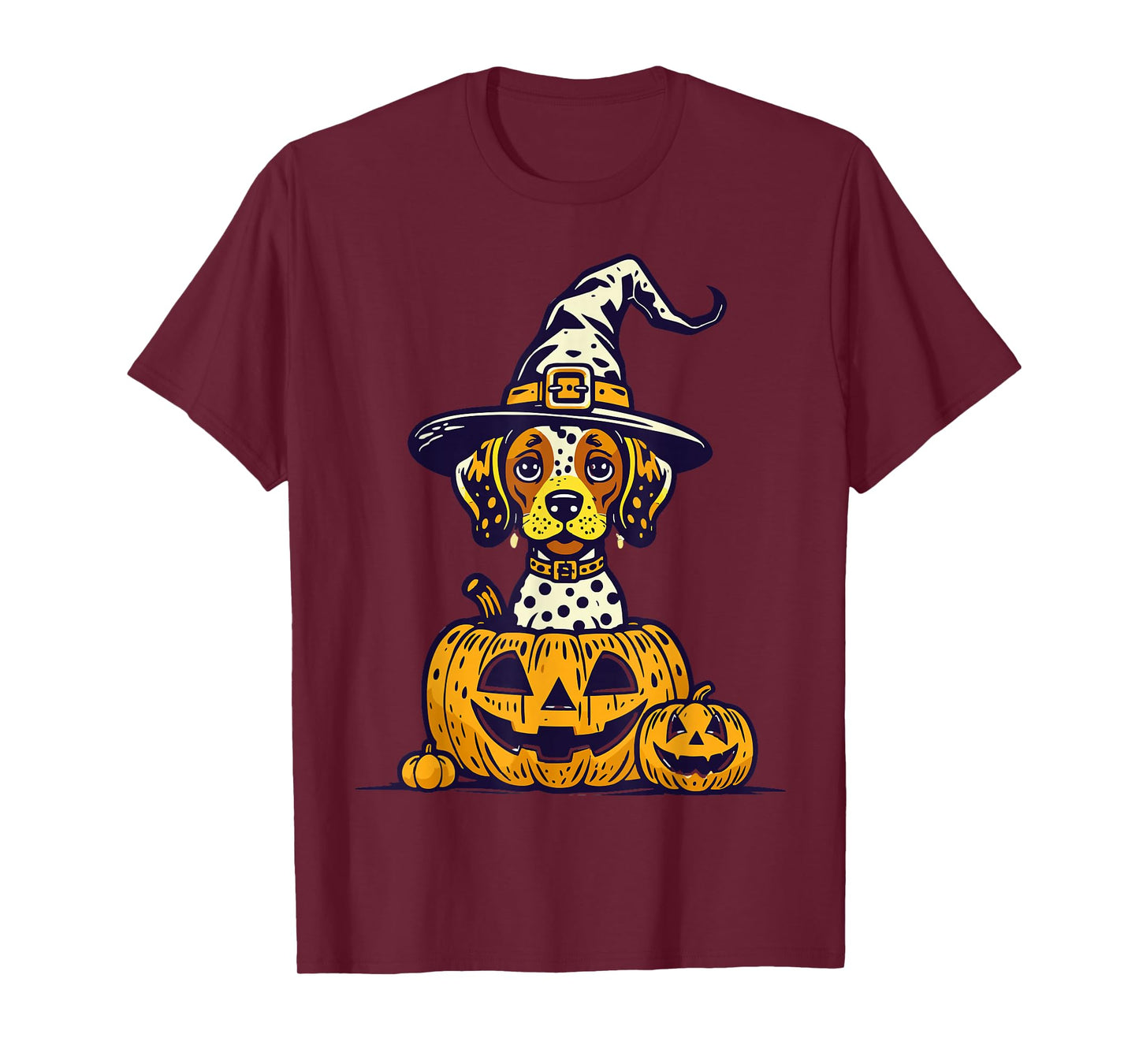 Halloween Shorthaired Pointer Dog in Pumpkins Spooky Vibes T-Shirt