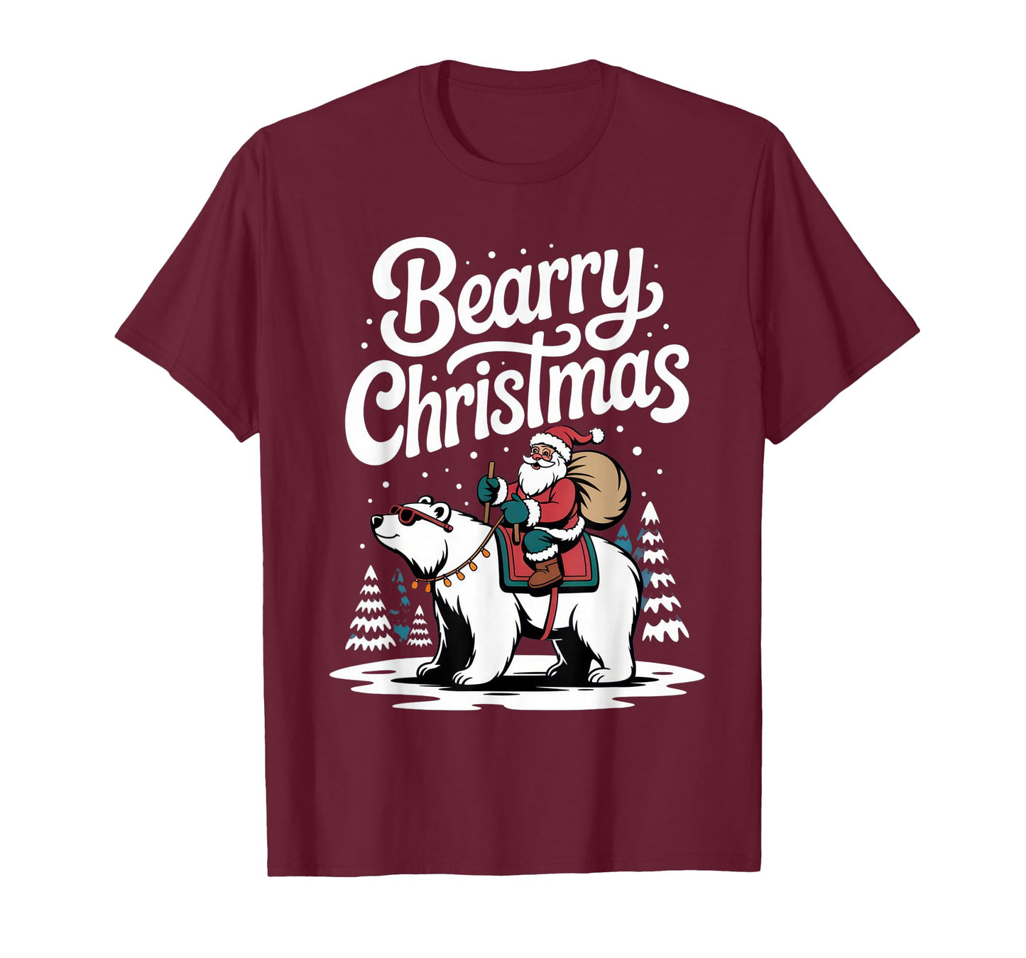 Beary Christmas Polar Bear Santa Fun for Holiday Enthusiasts T-Shirt