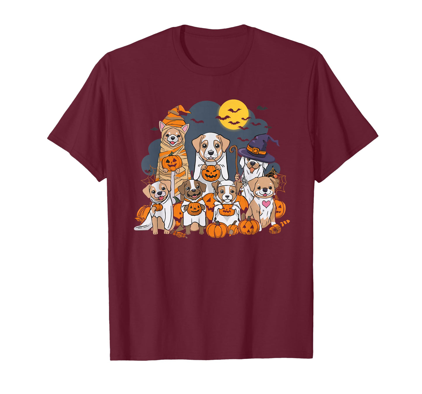 Cute Mummy Witch Ghost Halloween Dog Costume Men Women Kids T-Shirt