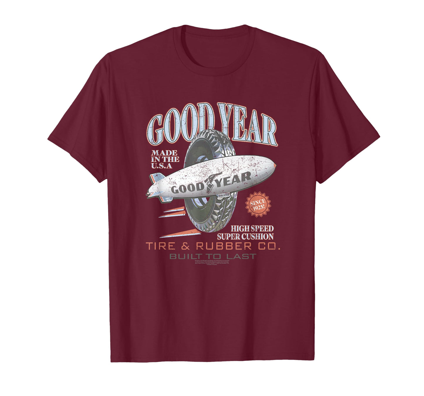 Goodyear Tire & Rubber Co. Built To Last Vintage Logo T-Shirt