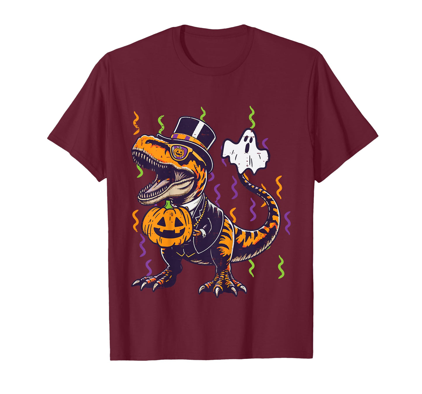 Kids Halloween Dino Suit Pumpkin Trex Costume Toddler Boys Kids T-Shirt