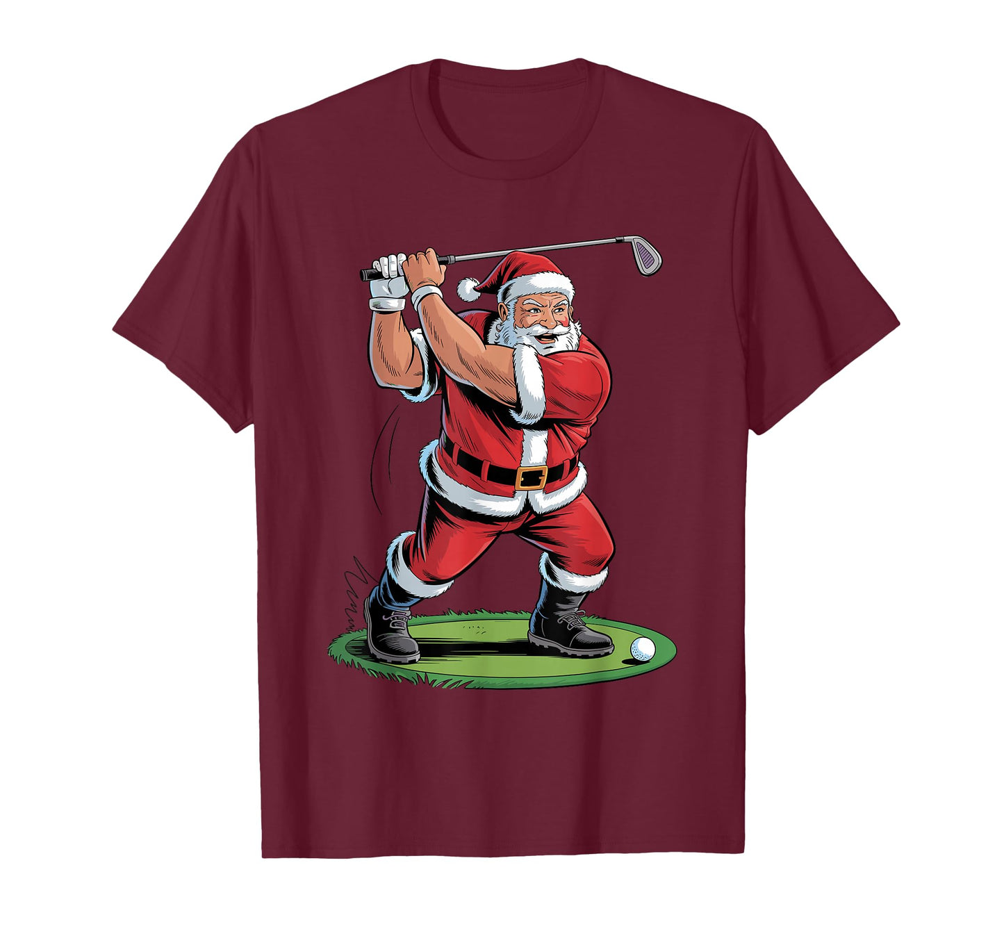 Funny Santa Playing Golf Holiday Christmas Xmas Pajama T-Shirt
