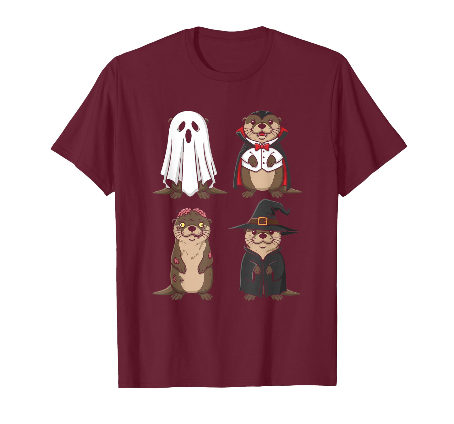 Otter Ghost Witch Zombie Halloween Costume Boys T-Shirt