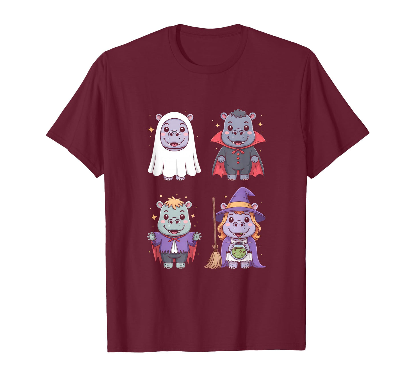 Hippo Ghost Witch Zombie Halloween Costume T-Shirt