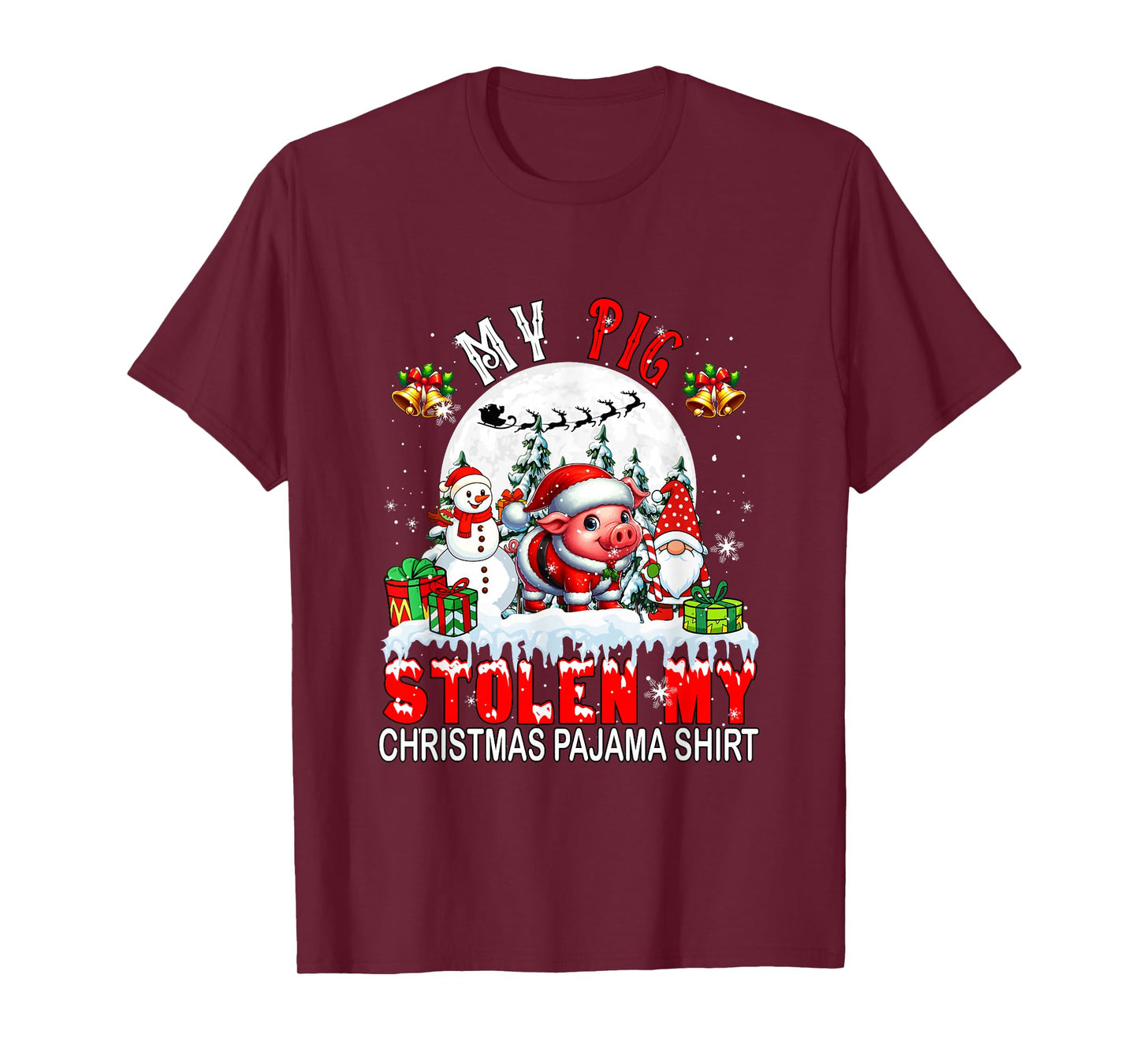 My Pig Stolen My Christmas Pajama Shirt Santa Farmer Owner T-Shirt