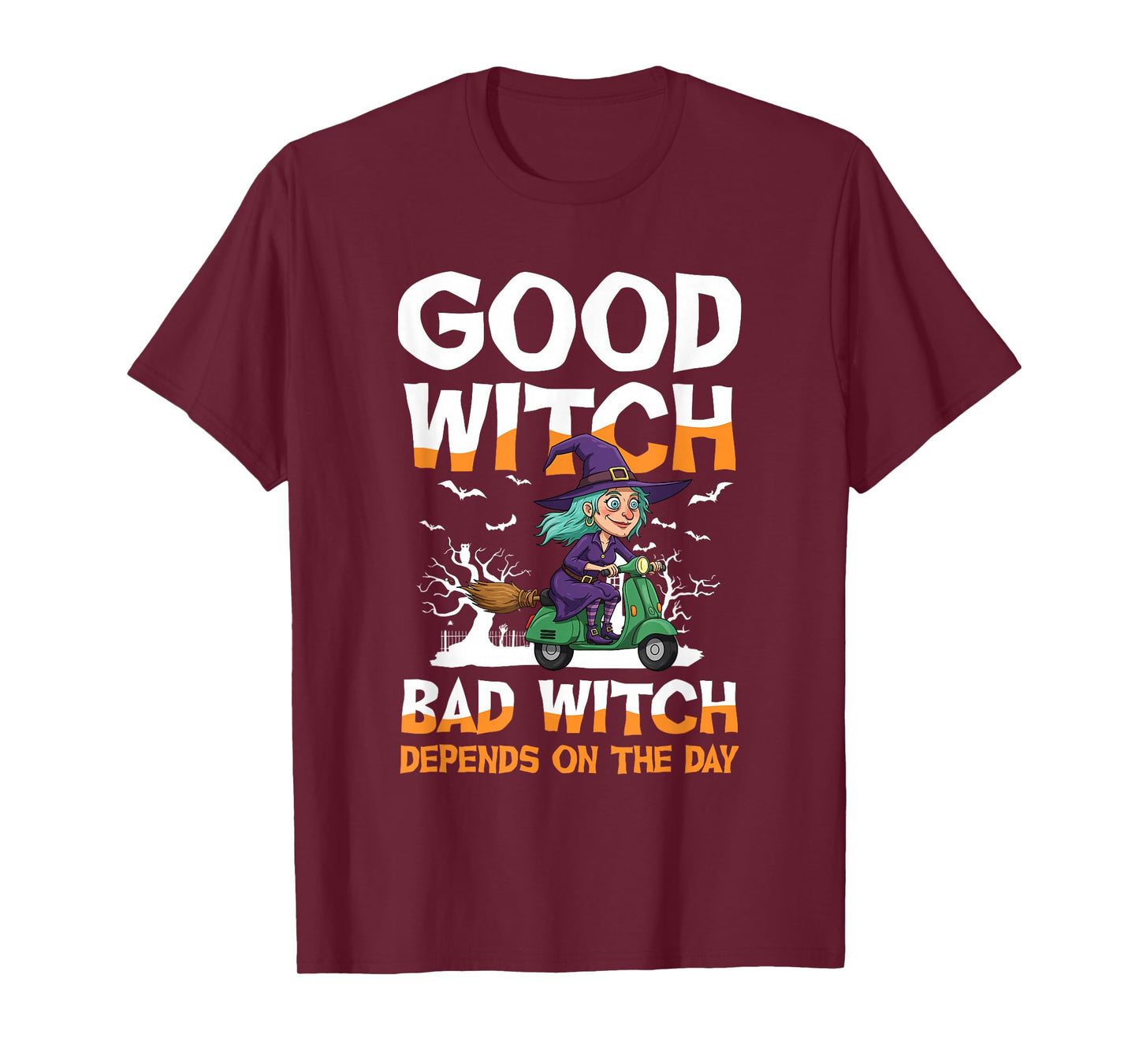 Good Witch Bad Witch Depends On The Day Halloween T-Shirt