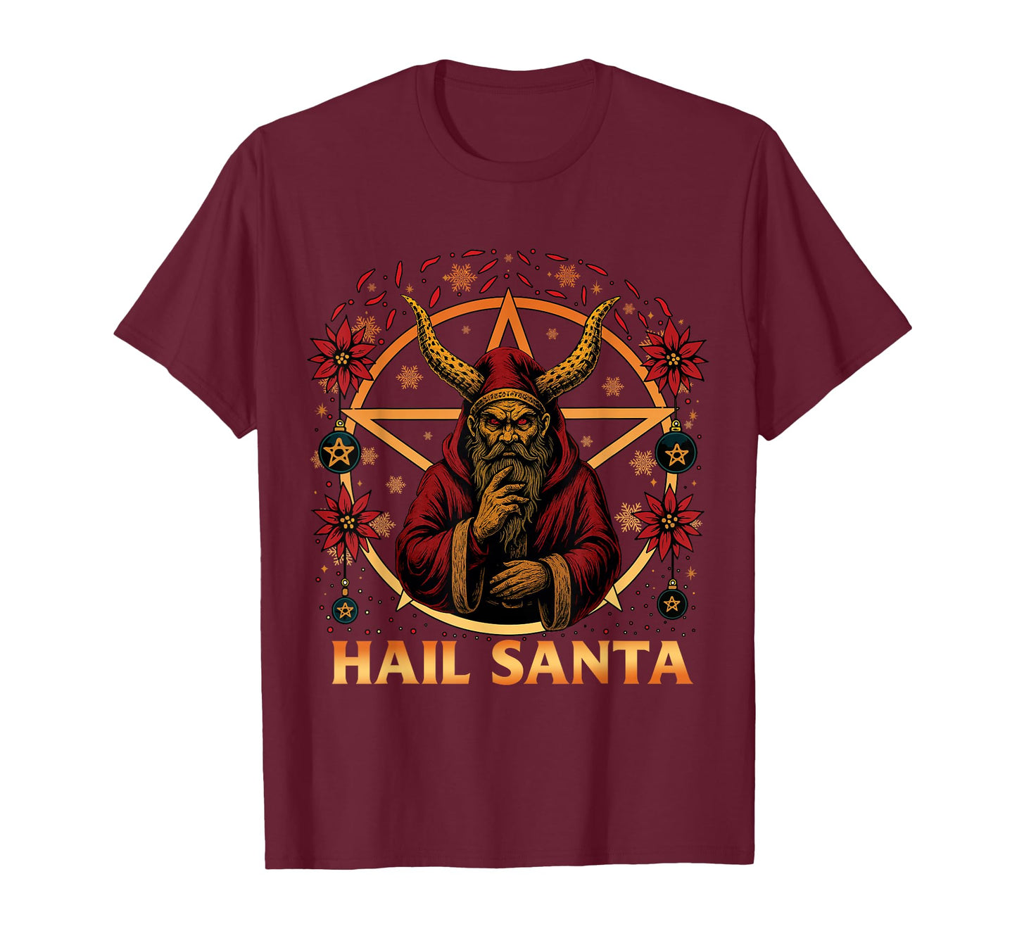 Hail Santa Pagan Solstice Gothic Creepy Christmas Krampus T-Shirt
