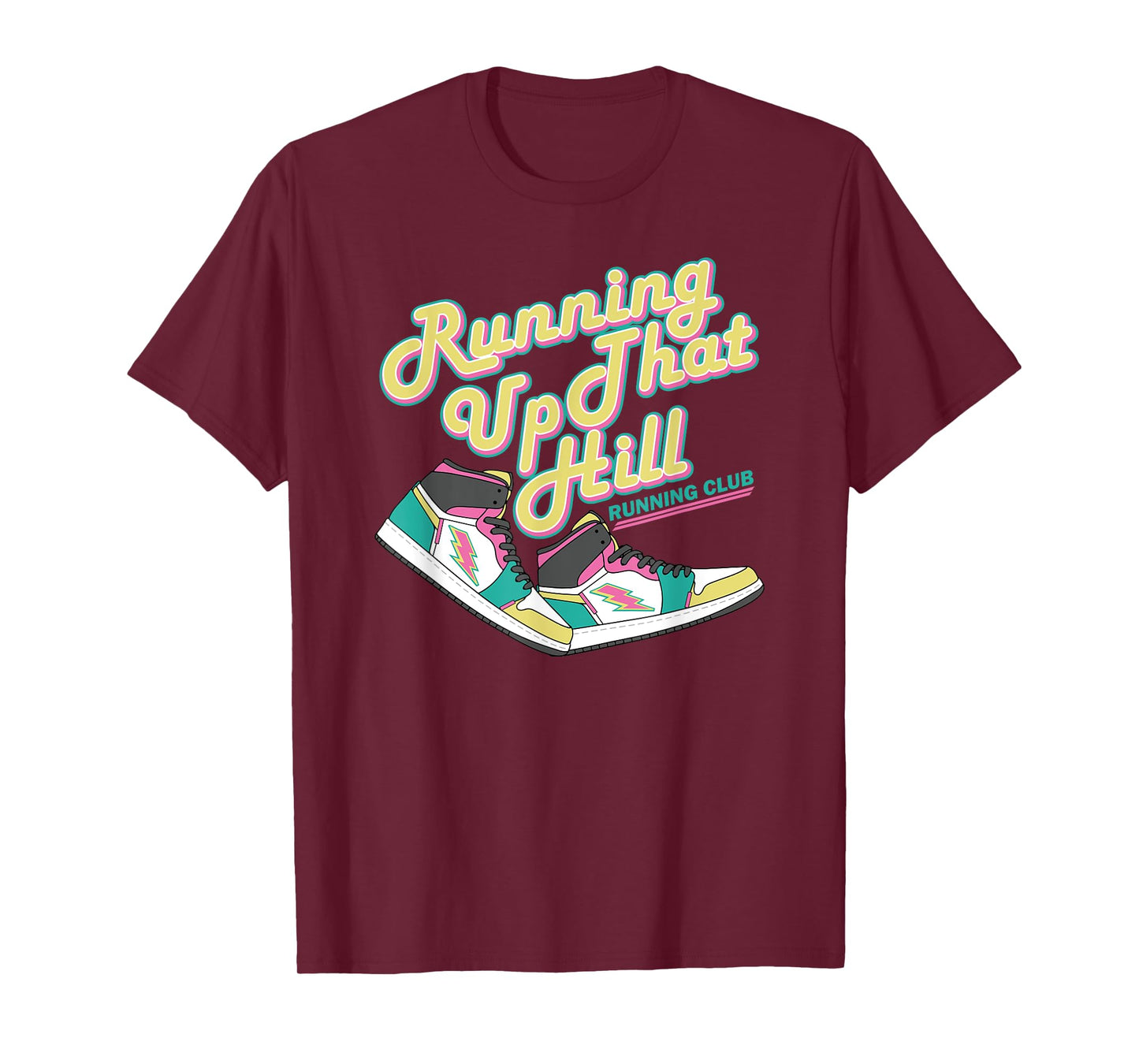 Running Up That Hill Retro Running Marathon Track Cross T-Shirt