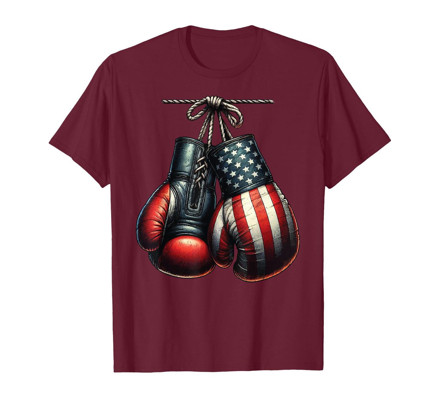 4th of July USA Flag Boxing Gloves for Boxer Training T-Shirt