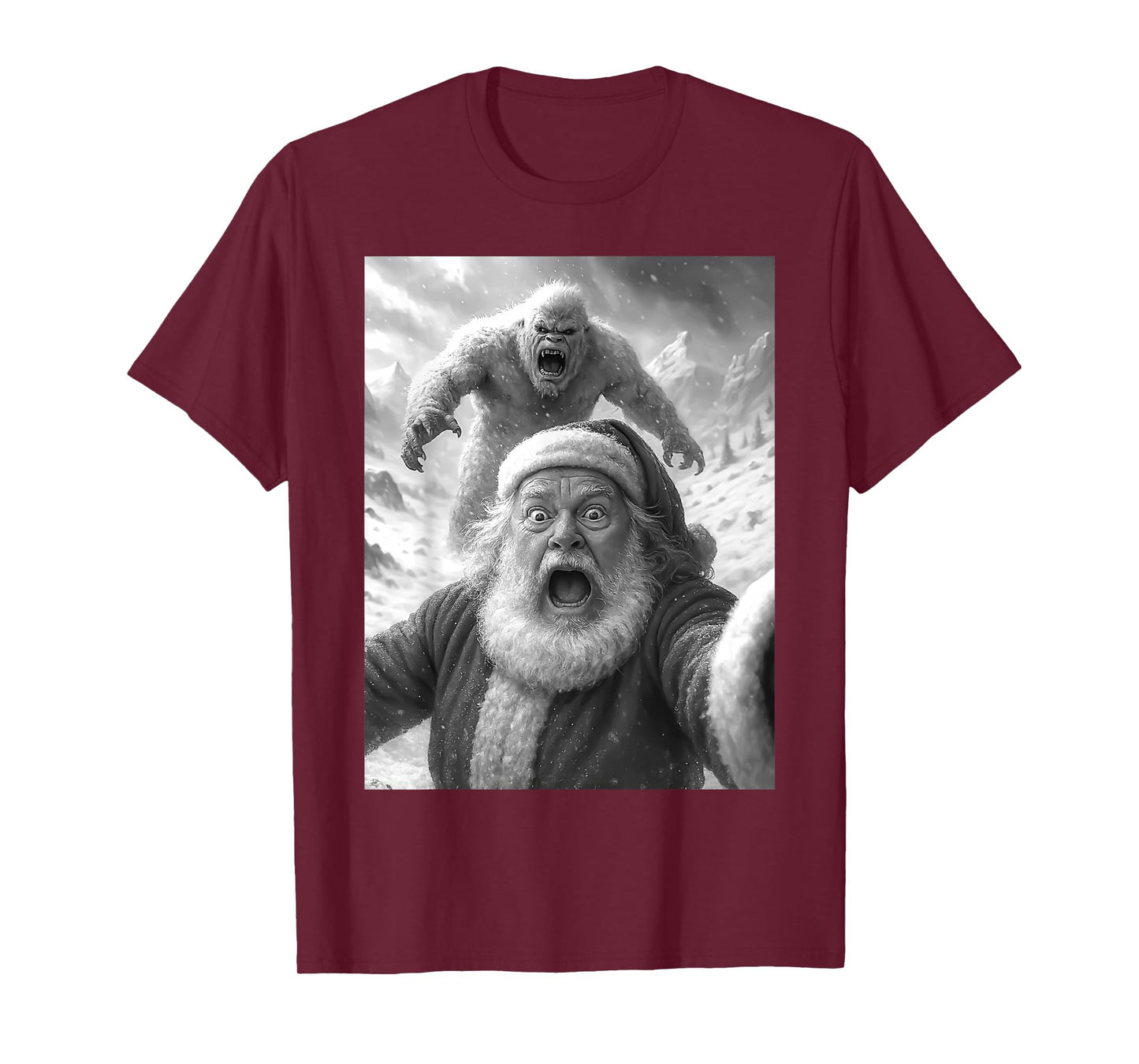 Funny Santa Taking A Selfie Christmas Xmas Snowflake Holiday T-Shirt