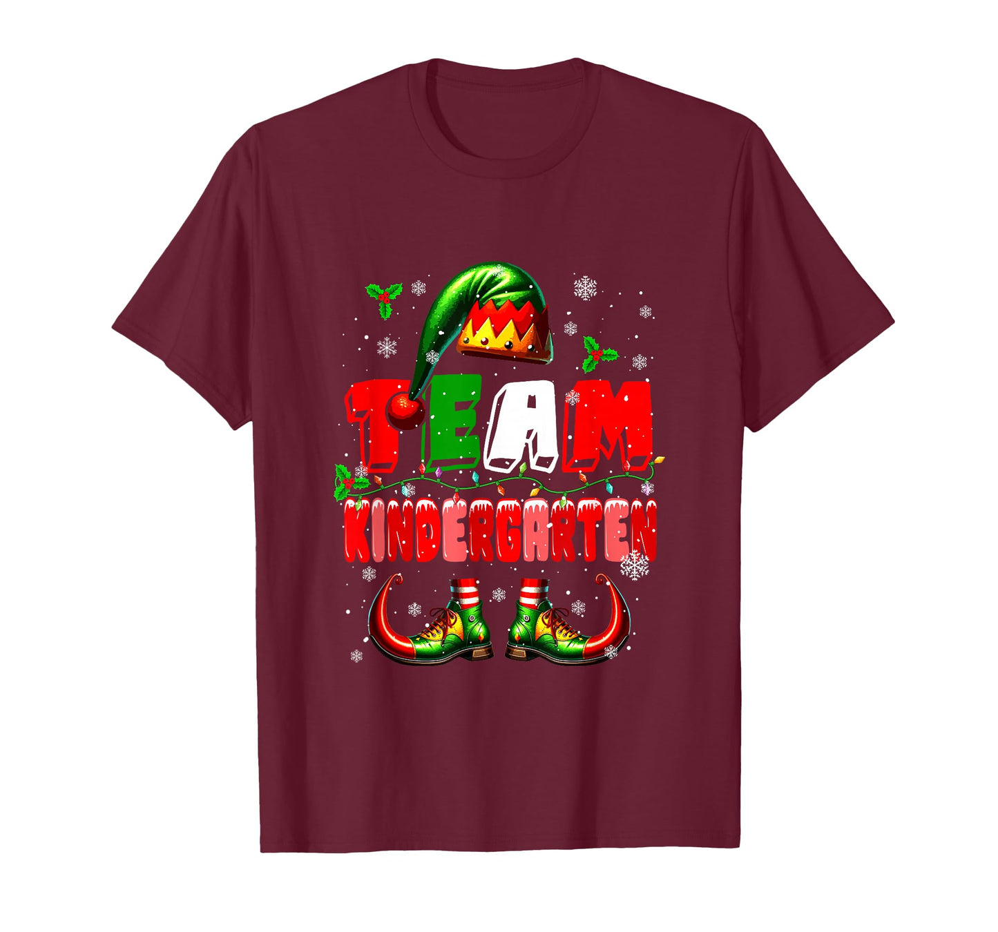 Team Kindergarten Christmas Elf Costume Teachers Students T-Shirt