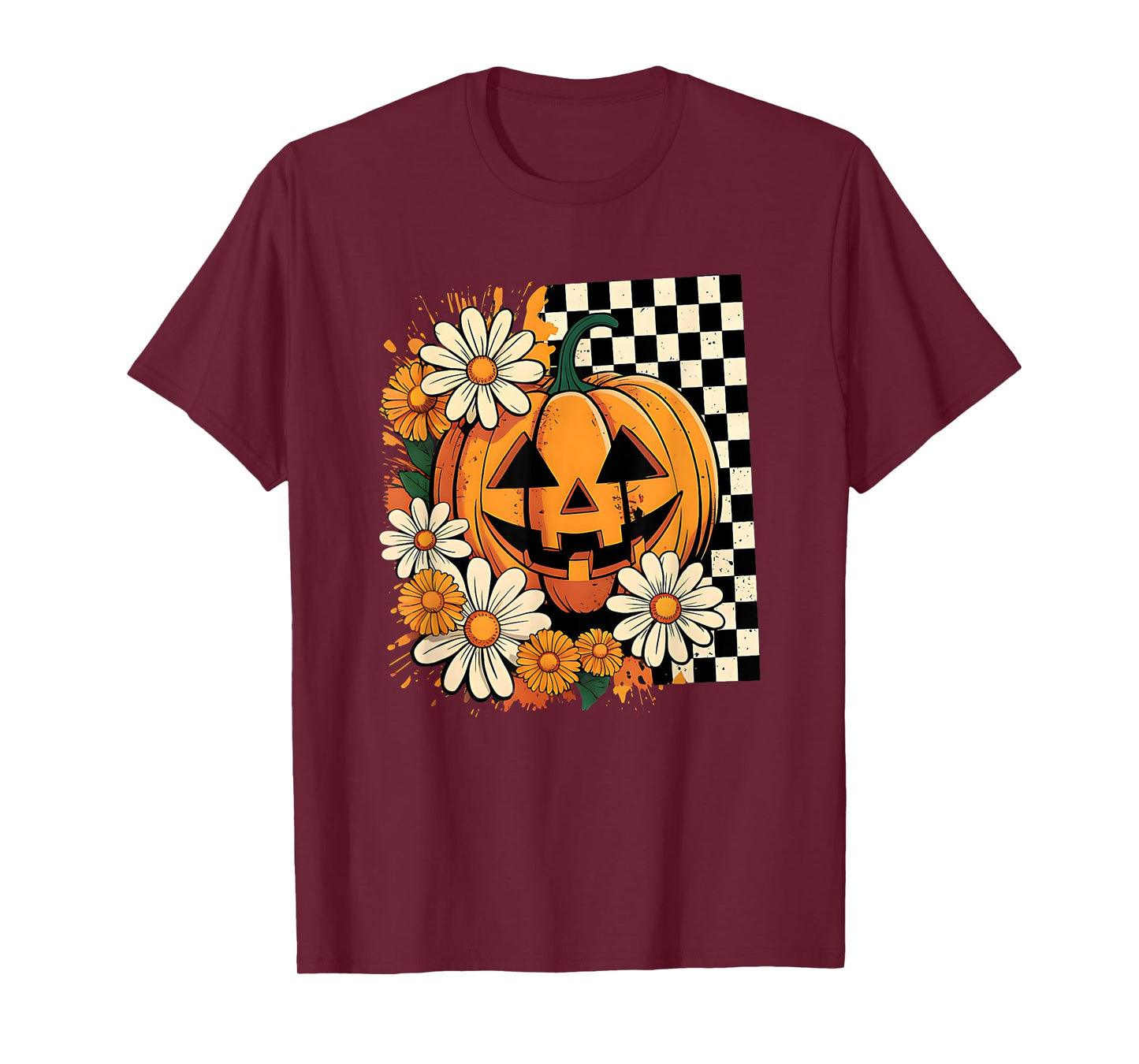 Retro Pumpkin Halloween Costume Skeleton Ghost Witch Horror T-Shirt