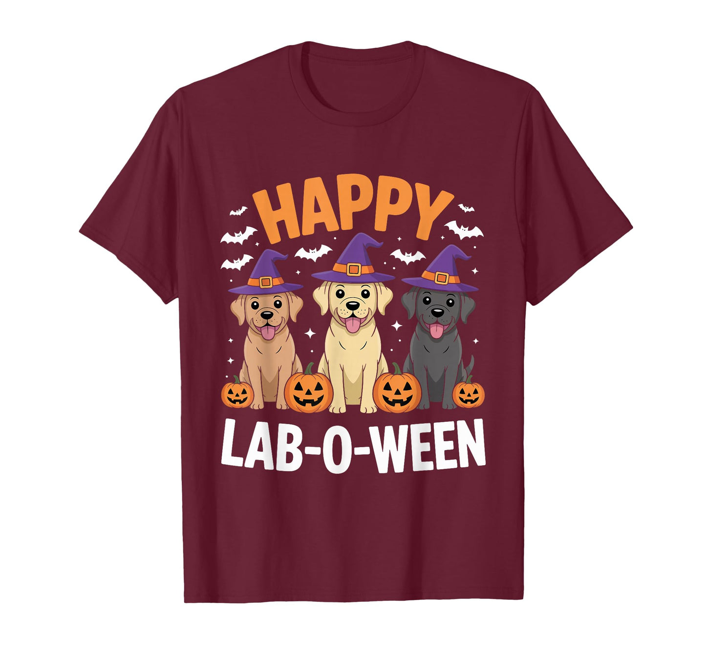 Happy Lab-O-Ween Labrador Dog Spooky Dog Lover Graphic T-Shirt