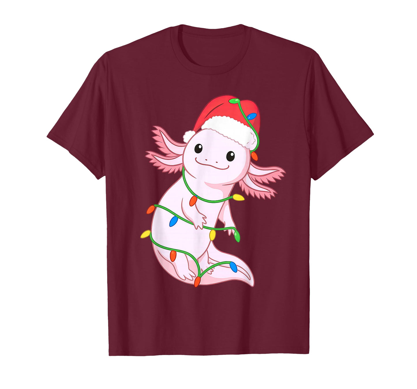 Axolotl Christmas Tree Lights Holiday Pet Lover T-Shirt