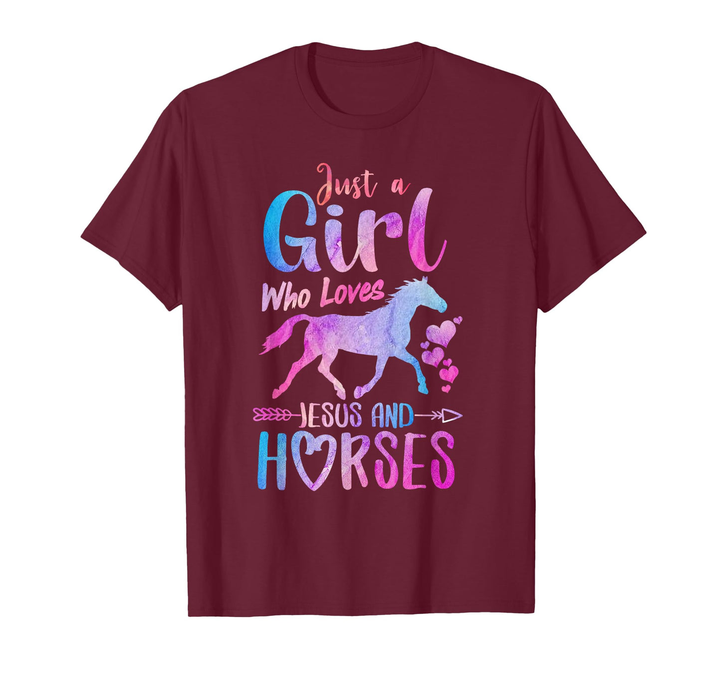 Just A Girl Who Loves Jesus Horses Riding Horse Girls Women T-Shirt