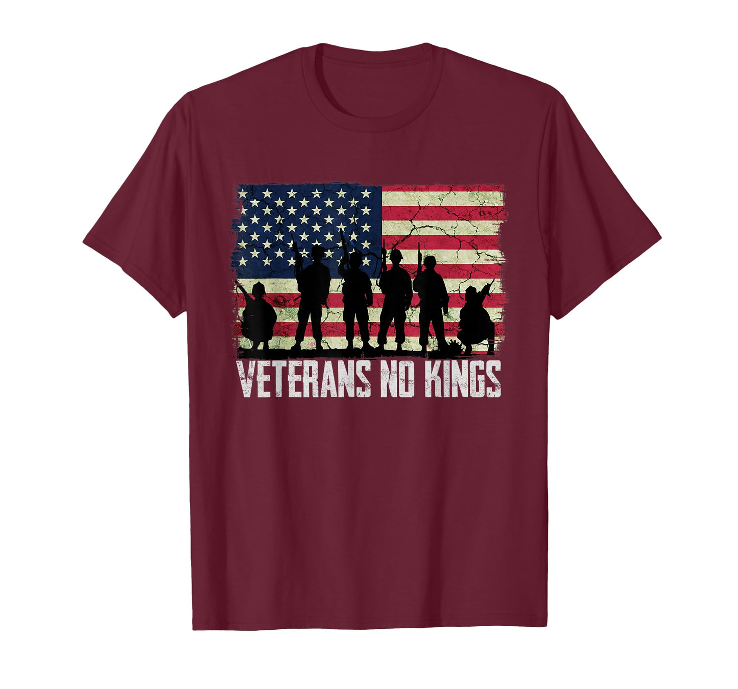 Veterans No Kings Shirt Vintage America Flag Veterans T-Shirt