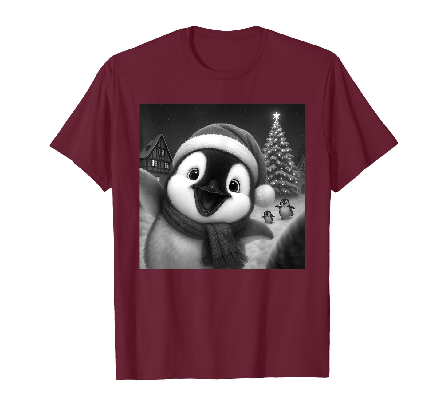 Penguin Taking A Selfie Funny Christmas Xmas Pajamas Holiday T-Shirt