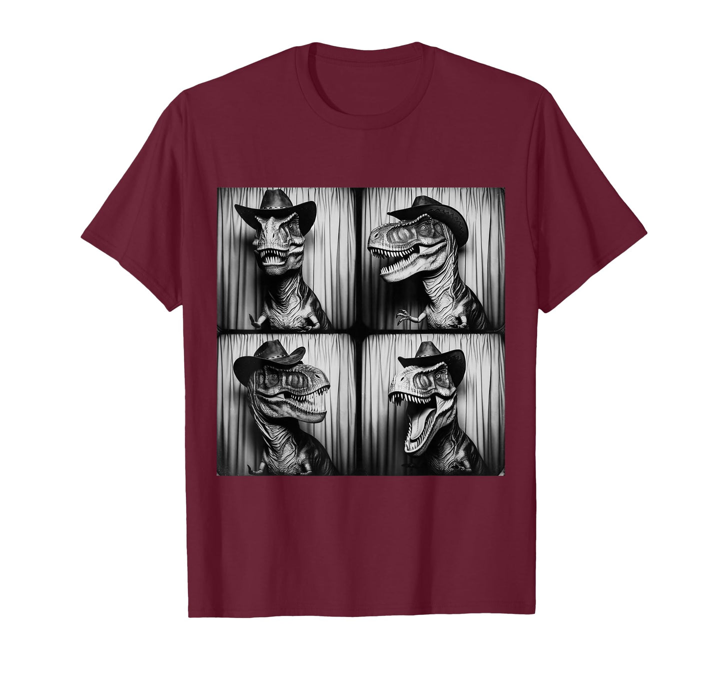 Trex In Cowboy Hat Dinosaur Dino Funny Western Photo Booth T-Shirt
