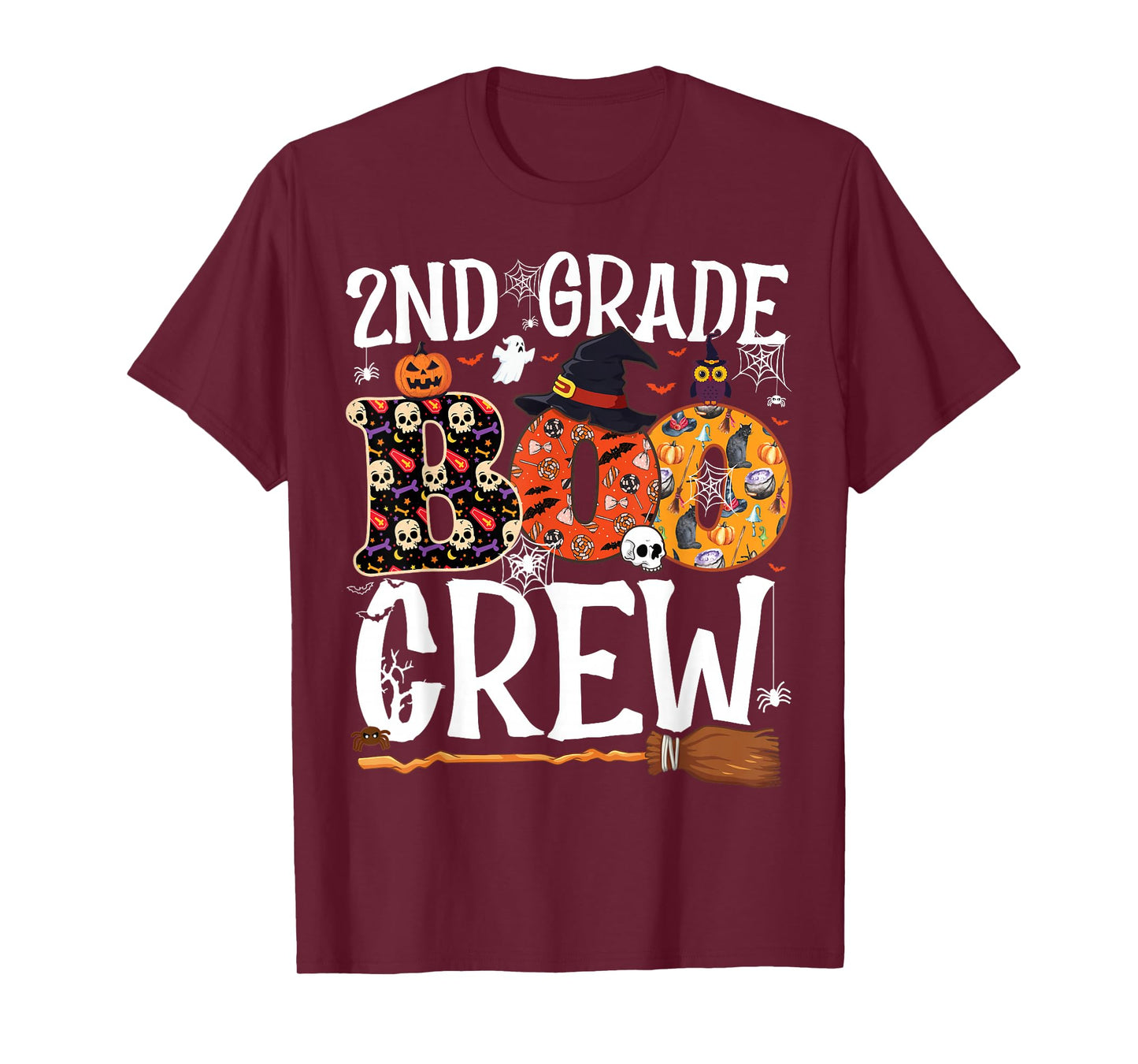 2nd Grade Boo Crew Cute Ghost Halloween Teacher Kids T-Shirt