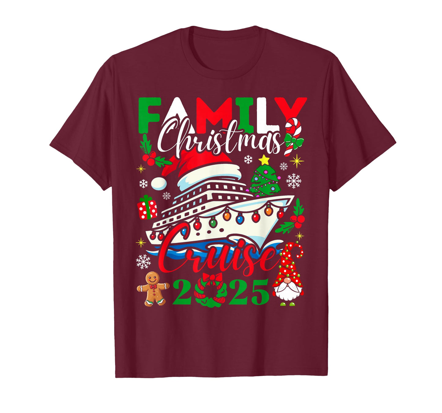 Family Christmas Cruise 2025 Matching Group Cruise Holiday T-Shirt